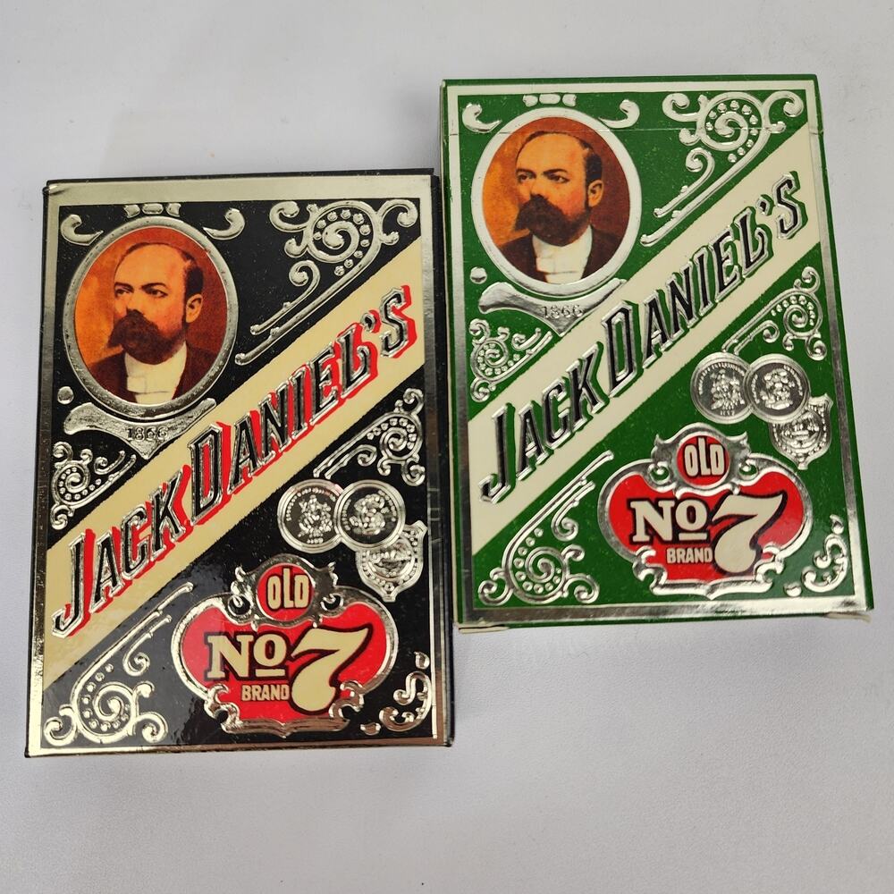 Jack Daniels Old No. 7 Gentlemen's Playing Cards Black & Green EUC